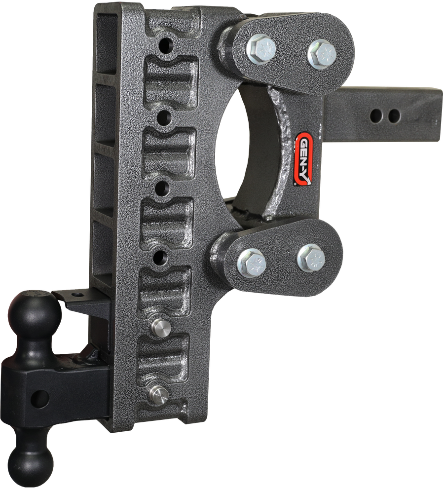 GEN-Y Hitch The BOSS TORSION-FLEX 2.5" Shank 12" Drop 2.4K TW 21K Hitch & GH-061 Dual-Ball & GH-062 Pintle Lock