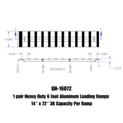 GEN-Y Hitch 1 pair Heavy Duty 6 foot Aluminum Loading Ramps 14" x 72" 3K Capacity Per Ramp