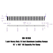 GEN-Y Hitch 1 pair Heavy Duty 14 foot Aluminum Loading Ramps 15" x 168" 4K Capacity Per Ramp