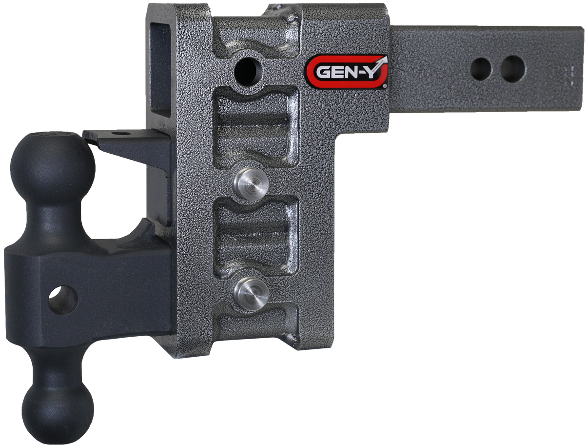 GEN-Y Hitch MEGA-DUTY 2.5" Shank 6" Drop 3.5K TW 32K Hitch & GH-0161 Dual-Ball & GH-0162 Pintle Lock