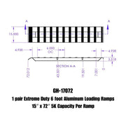 GEN-Y Hitch 1 pair Extreme Duty 6 foot Aluminum Loading Ramps 15" x 72" 5K Capacity Per Ramp