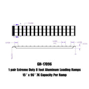 GEN-Y Hitch 1 pair Extreme Duty 8 foot Aluminum Loading Ramps 15" x 96" 7K Capacity Per Ramp