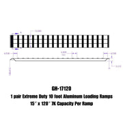 GEN-Y Hitch 1 pair Extreme Duty 10 foot Aluminum Loading Ramps 15" x 120" 7K Capacity Per Ramp