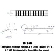 GEN-Y Hitch 1 Pair - 78" Aluminum Lightweight Ramps - 78" x 12" - 600 LBS Capacity Per Ramp