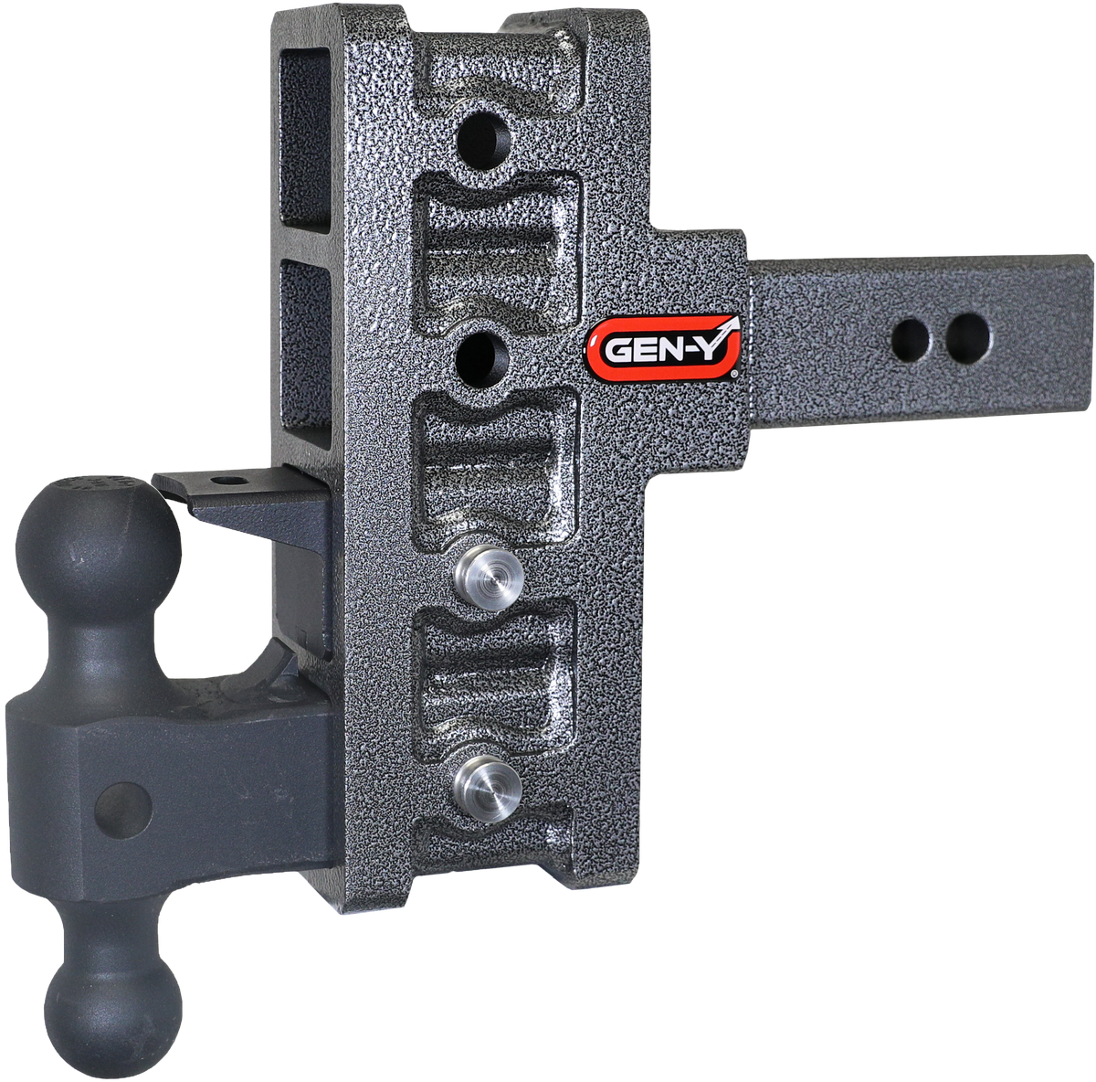 GEN-Y Hitch MEGA-DUTY 2.5" Offset Shank 3" Rise, 6" Drop 3.5K TW 32K Hitch & GH-0161 Dual-Ball & GH-0162 Pintle Lock