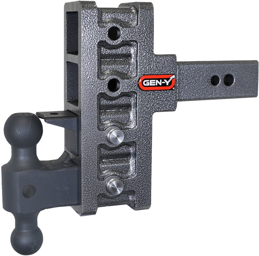 GEN-Y Hitch MEGA-DUTY 2.5" Offset Shank 3" Rise, 6" Drop 3.5K TW 32K Hitch & GH-0161 Dual-Ball & GH-0162 Pintle Lock