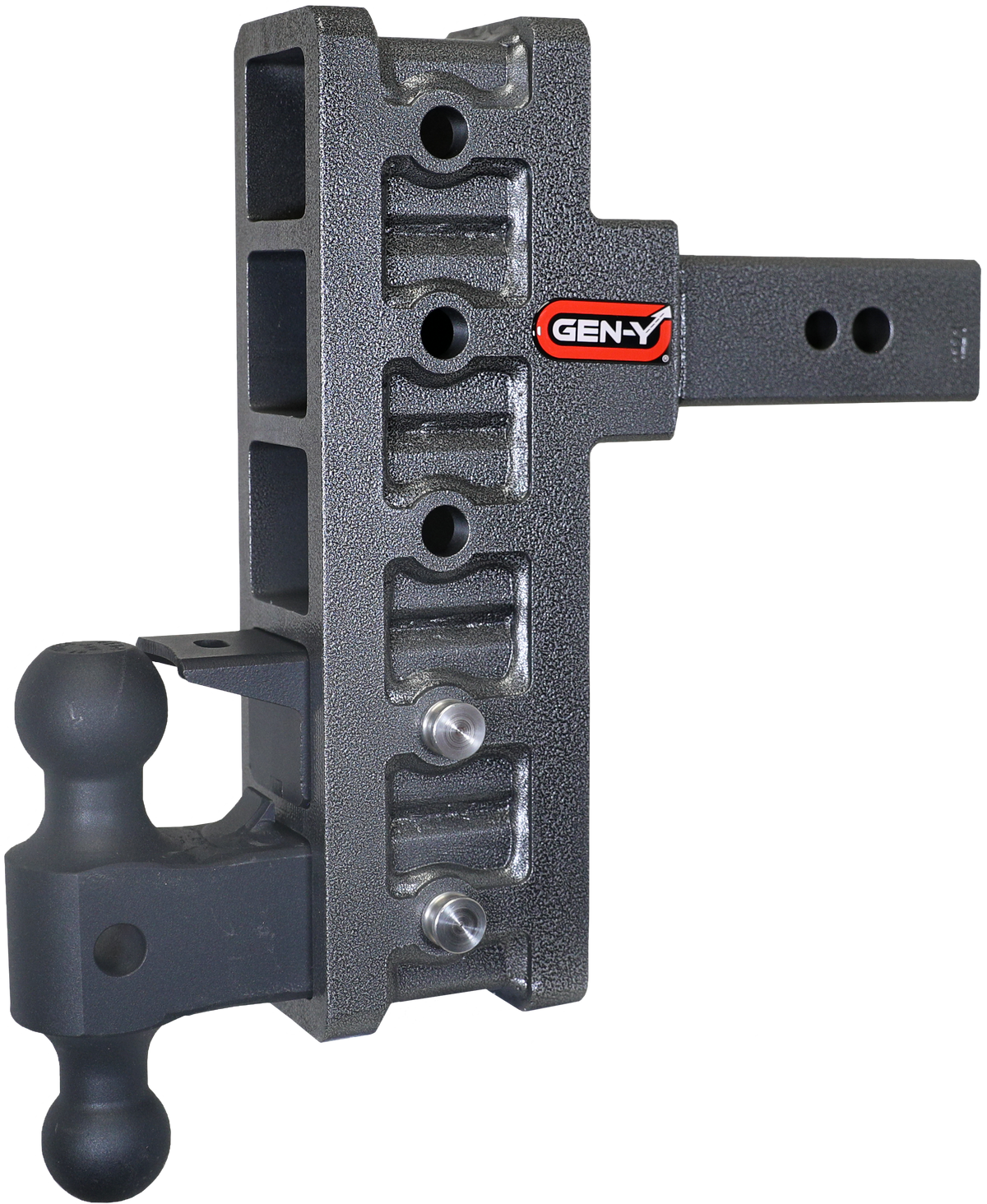 GEN-Y Hitch MEGA-DUTY 2.5" Offset Shank 3" Rise, 9" Drop 3.5K TW 32K Hitch & GH-0161 Dual-Ball & GH-0162 Pintle Lock
