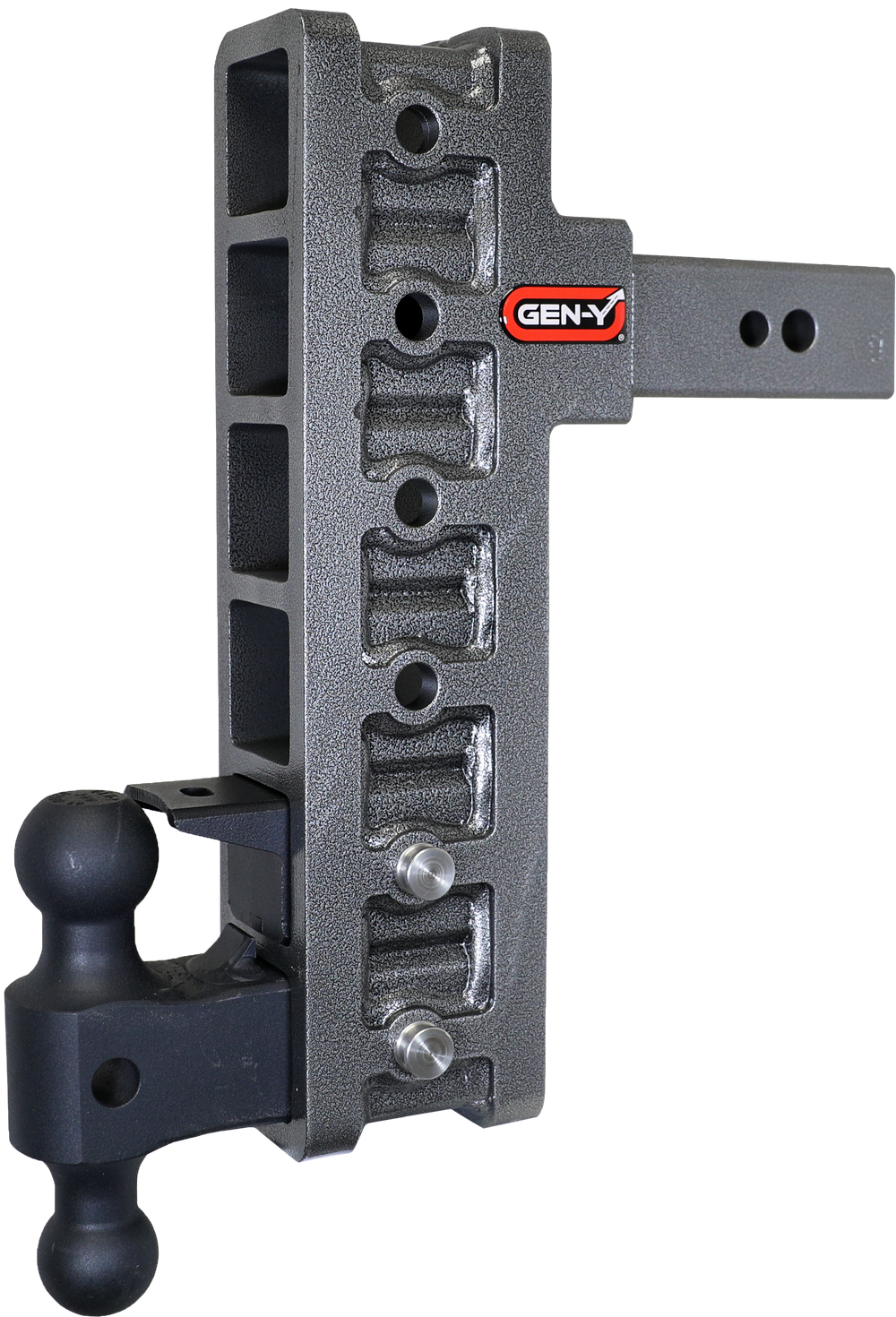 GEN-Y Hitch MEGA-DUTY 2.5" Offset Shank 3" Rise, 12" Drop 3.5K TW 32K Hitch & GH-0161 Dual-Ball & GH-0162 Pintle Lock