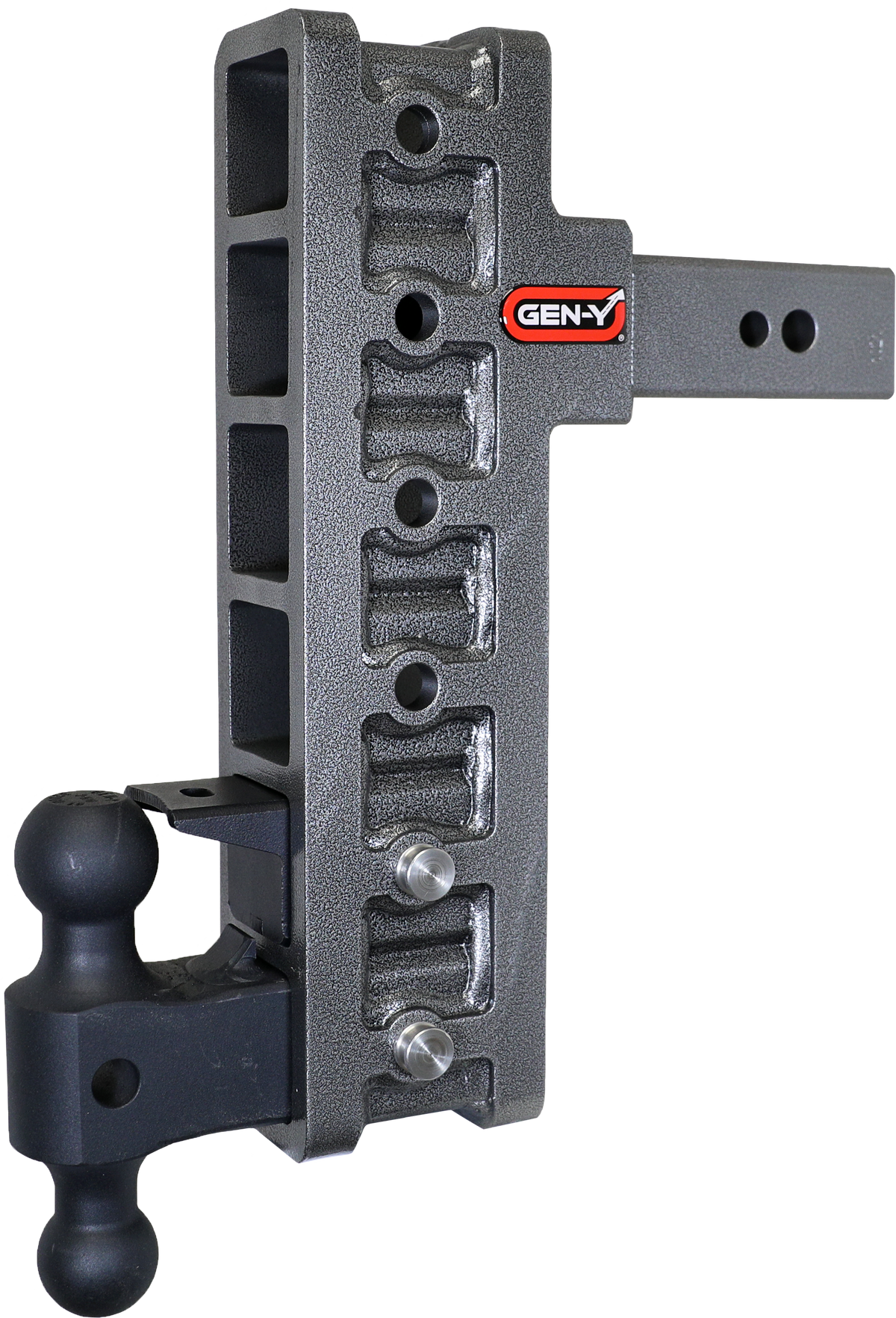 GEN-Y Hitch MEGA-DUTY 2.5" Offset Shank 3" Rise, 12" Drop 3.5K TW 32K Hitch & GH-0161 Dual-Ball & GH-0162 Pintle Lock