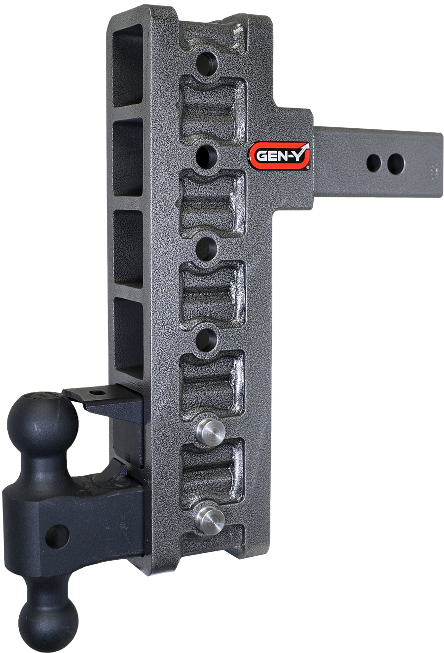 GEN-Y Hitch MEGA-DUTY 2.5" Offset Shank 3" Rise, 12" Drop 3.5K TW 32K Hitch & GH-0161 Dual-Ball & GH-0162 Pintle Lock