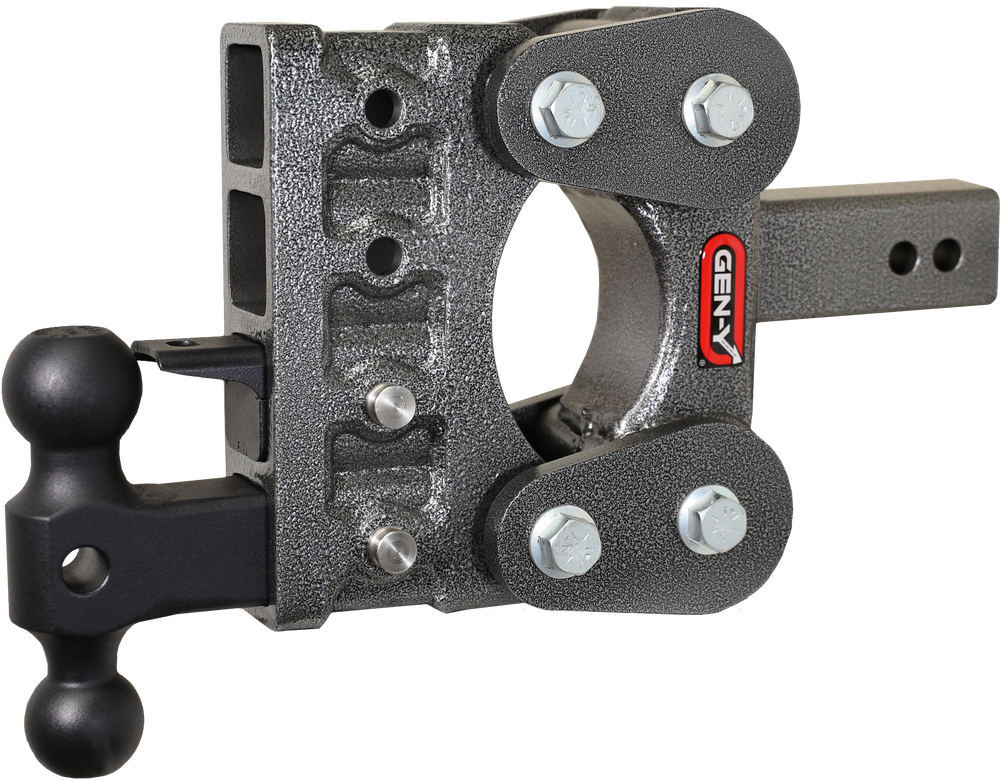 GEN-Y Hitch The BOSS TORSION-FLEX 2.5" Shank 5" Drop 1.1K TW 10K Hitch & GH-031 Dual-Ball & GH-032 Pintle Lock