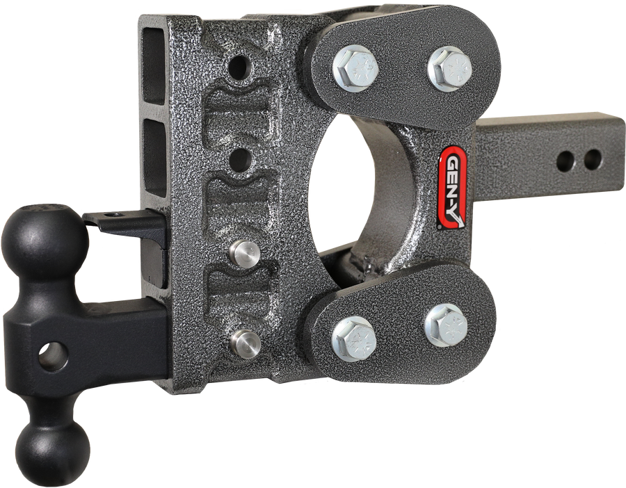 GEN-Y Hitch The BOSS TORSION-FLEX 2.5" Shank 5" Drop 1.1K TW 10K Hitch & GH-031 Dual-Ball & GH-032 Pintle Lock