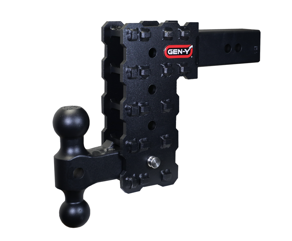 GEN-Y Hitch PHANTOM-X 2.5" Solid Shank 7.5" Drop 1.6K TW 16K Hitch & GH-051 Dual-Ball Mount