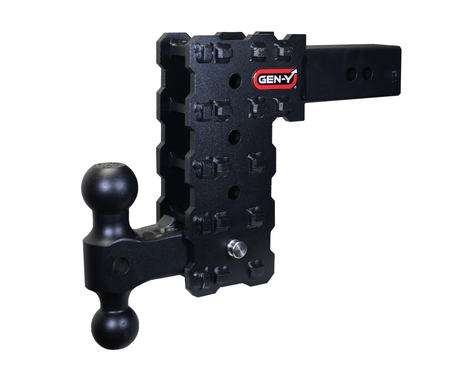 GEN-Y Hitch PHANTOM-X 2.5" Solid Shank 7.5" Drop 1.6K TW 16K Hitch & GH-051 Dual-Ball Mount