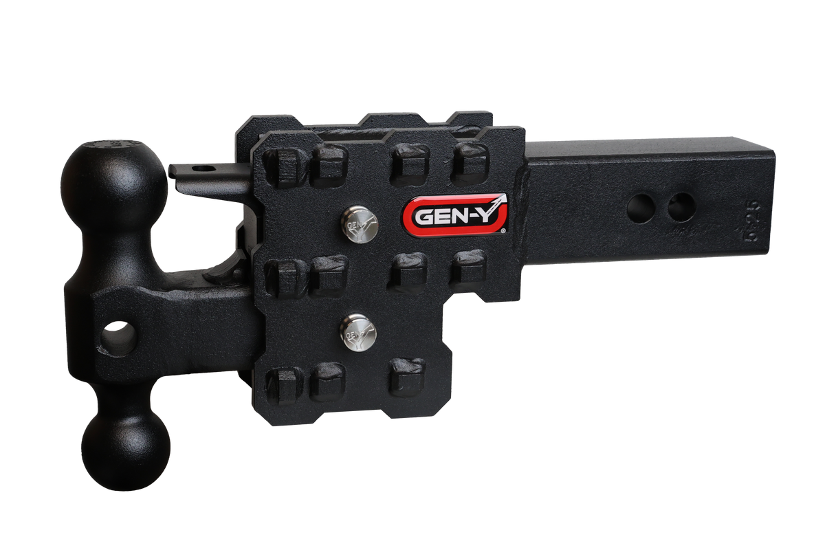 GEN-Y Hitch PHANTOM-X 2.5" Solid Shank 2.5" Drop 1.6K TW 16K Hitch & GH-051 Dual-Ball & GH-090 1.875" Bolt on Ball & GH-032 Pintle Lock