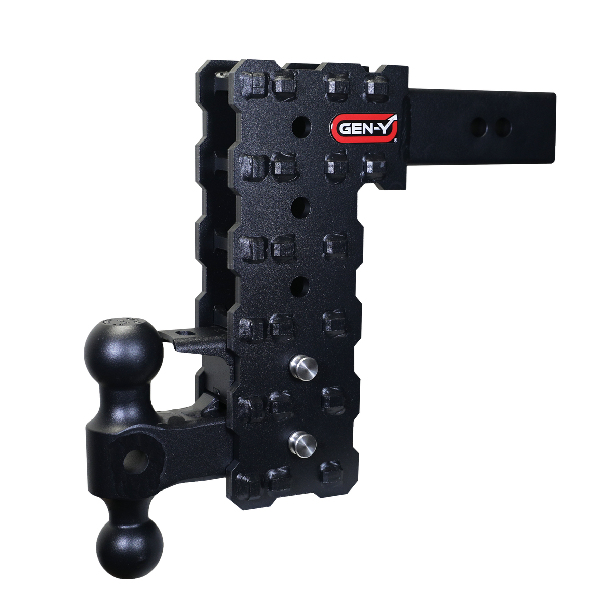 GEN-Y Hitch PHANTOM-X 2.5" Solid Shank 10" Drop 1.6K TW 16K Hitch & GH-051 Dual-Ball & GH-032 Pintle Lock