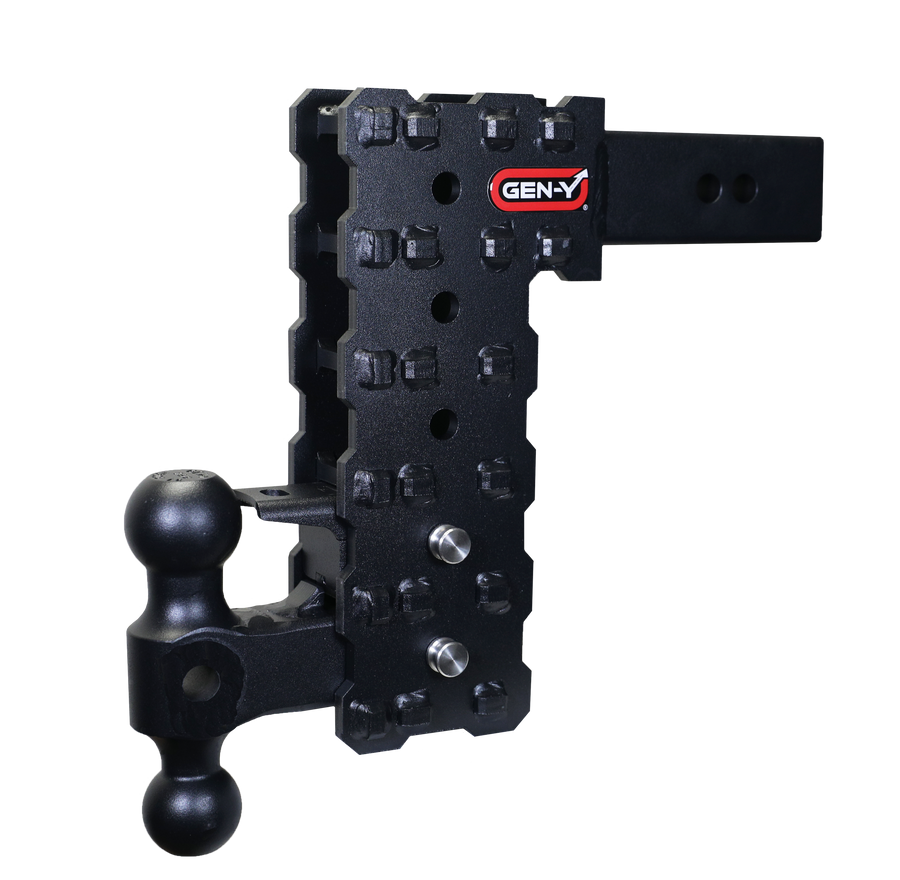 GEN-Y Hitch PHANTOM-X 2.5" Solid Shank 10" Drop 1.6K TW 16K Hitch & GH-051 Dual-Ball & GH-032 Pintle Lock