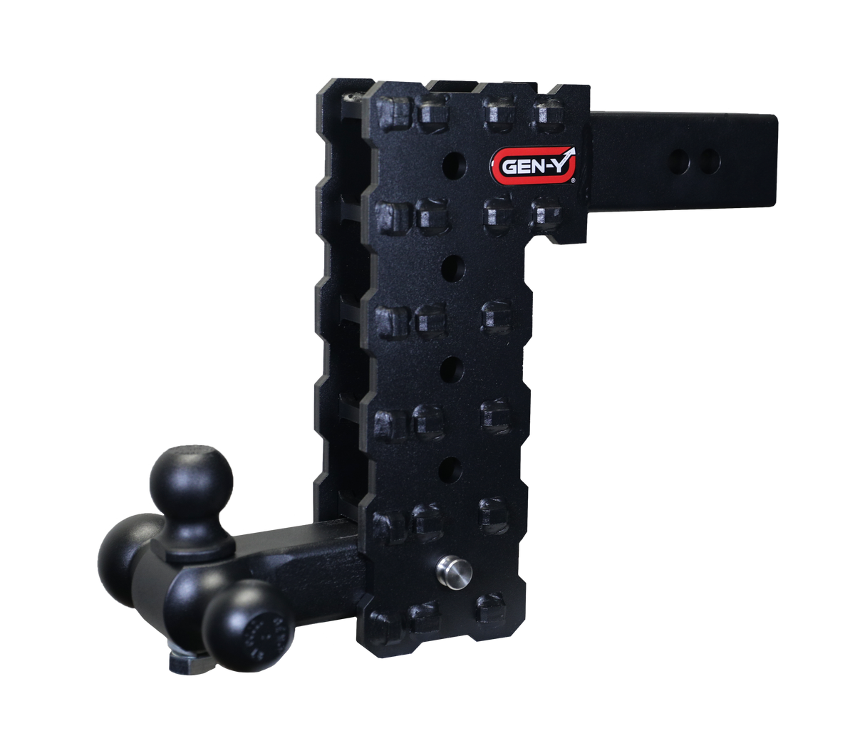 GEN-Y Hitch PHANTOM-X 2.5" Solid Shank 10" Drop 1.6K TW 16K Hitch & GH-052 Tri-Ball Mount