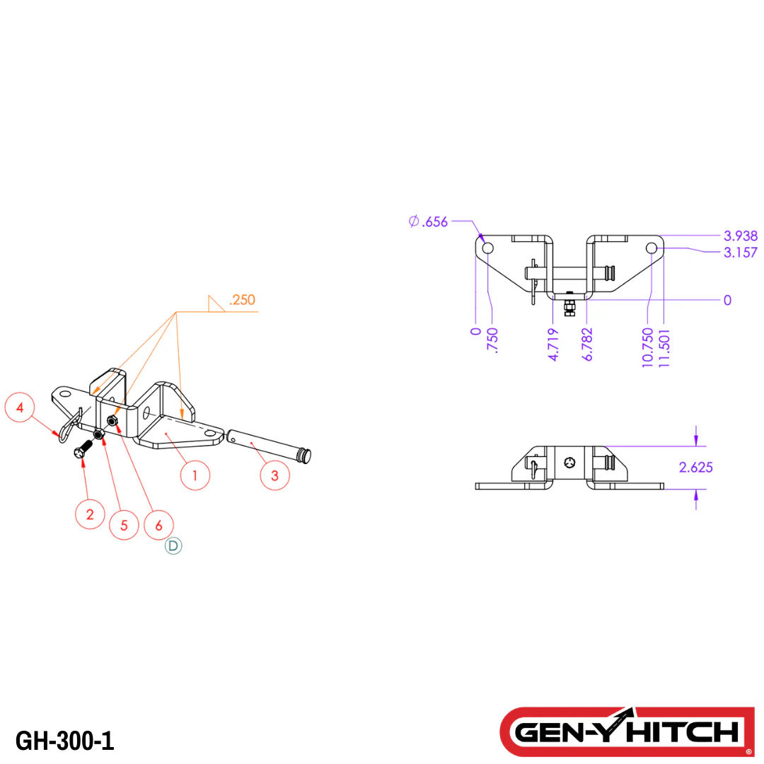 GEN-Y Hitch Sway Control Head 2" Shank & GH-097 1.4K TW 16K Towing