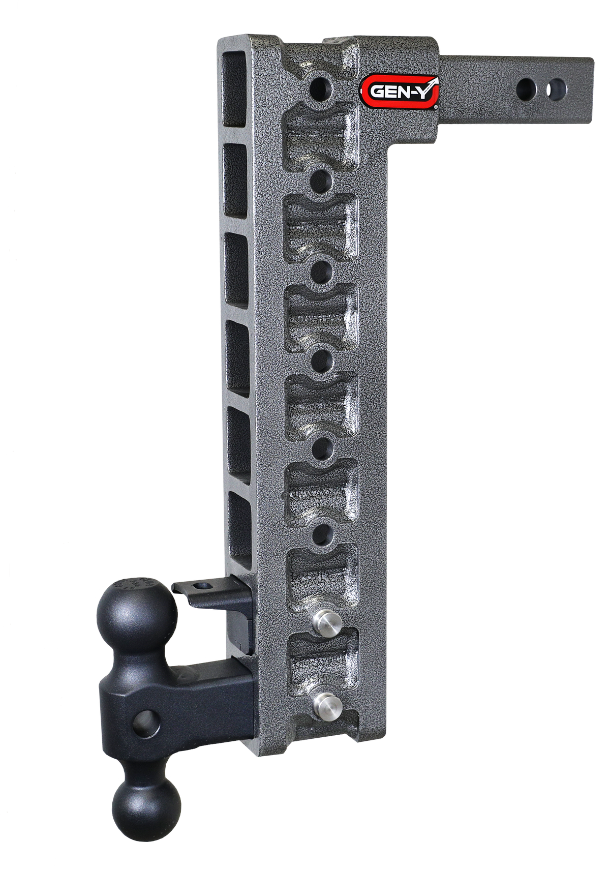 GEN-Y Hitch MEGA-DUTY 2" Shank 17.5" Drop 1.5K TW 10K Hitch & GH-031 Dual-Ball & GH-032 Pintle Lock & GH-0100 Stabilizer Kit