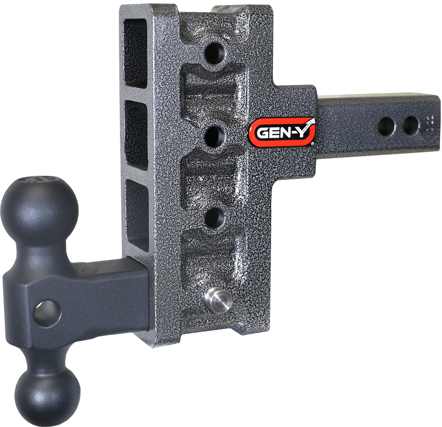 GEN-Y Hitch MEGA-DUTY 2" Offset Shank 2.5 Rise, 5" Drop 1.5K TW 10K Hitch & GH-031 Dual-Ball