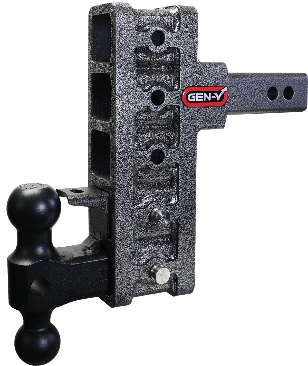 GEN-Y Hitch MEGA-DUTY 2" Offset Shank 2.5" Rise 7.5" Drop 2K TW 10K Hitch & GH-031 Dual-Ball & GH-032 Pintle Lock