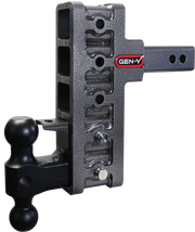 GEN-Y Hitch MEGA-DUTY 2" Offset Shank 2.5" Rise 7.5" Drop 2K TW 10K Hitch & GH-031 Dual-Ball & GH-032 Pintle Lock