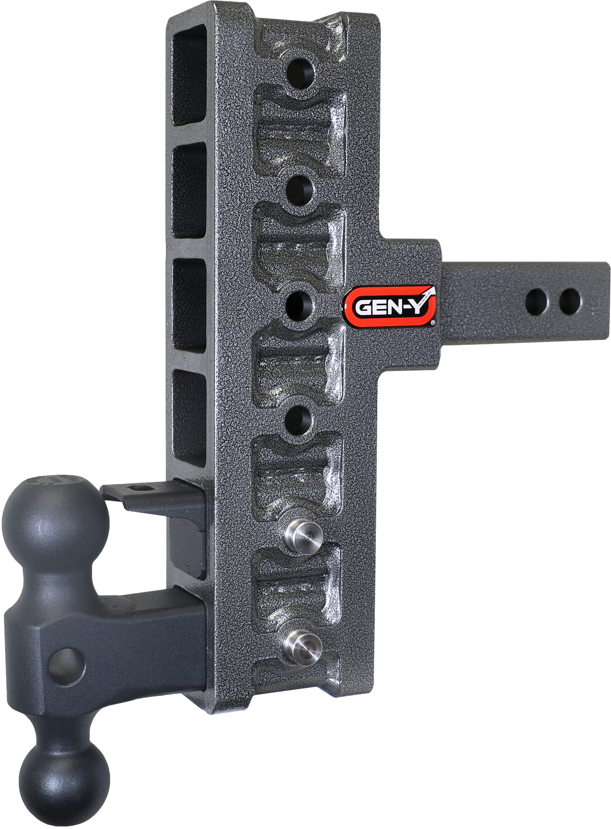 GEN-Y Hitch MEGA-DUTY 2" Offset Shank 5" Rise, 7.5" Drop 1.5K TW 10K Hitch & GH-031 Dual-Ball & GH-032 Pintle Lock