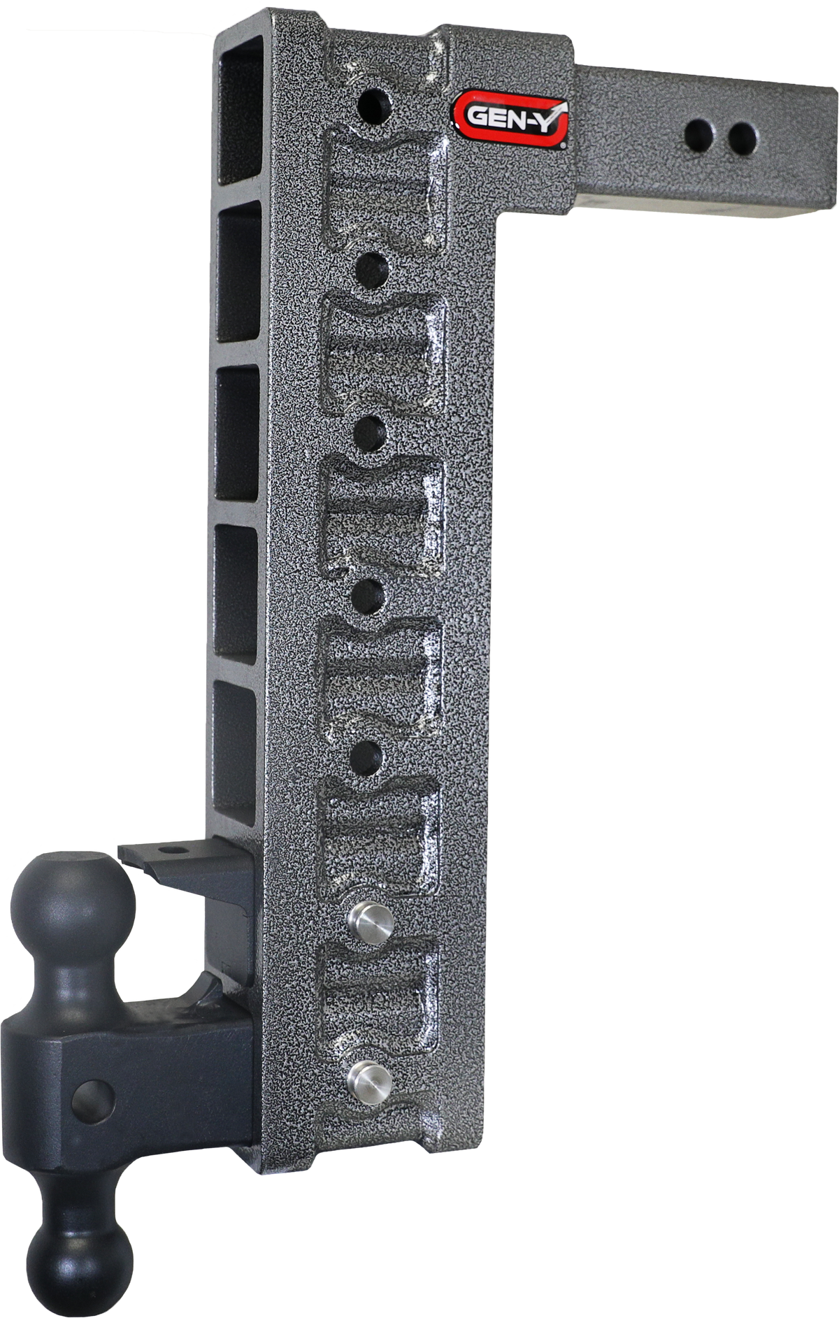 GEN-Y Hitch MEGA-DUTY 2.5" Shank 18" Drop 3K TW 21K Hitch & GH-061 Dual-Ball & GH-062 Pintle Lock & GH-0101 Stabilizer Kit