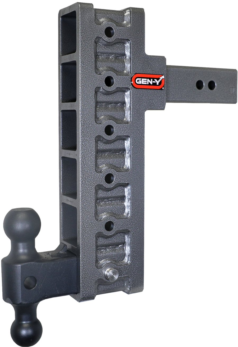 GEN-Y Hitch MEGA-DUTY 2.5" Offset Shank 3" Rise, 12" Drop 3K TW 21K Hitch & GH-061 Dual-Ball