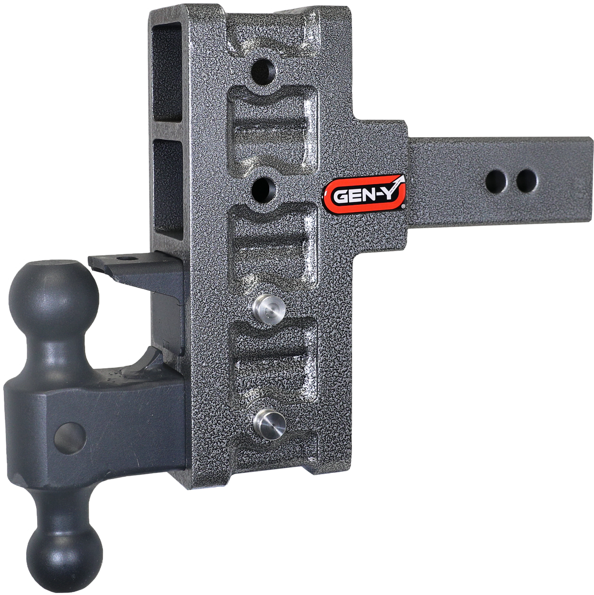 GEN-Y Hitch MEGA-DUTY 2.5" Offset Shank 3" Rise, 6" Drop 3K TW 21K Hitch & GH-061 Dual-Ball & GH-062 Pintle Lock
