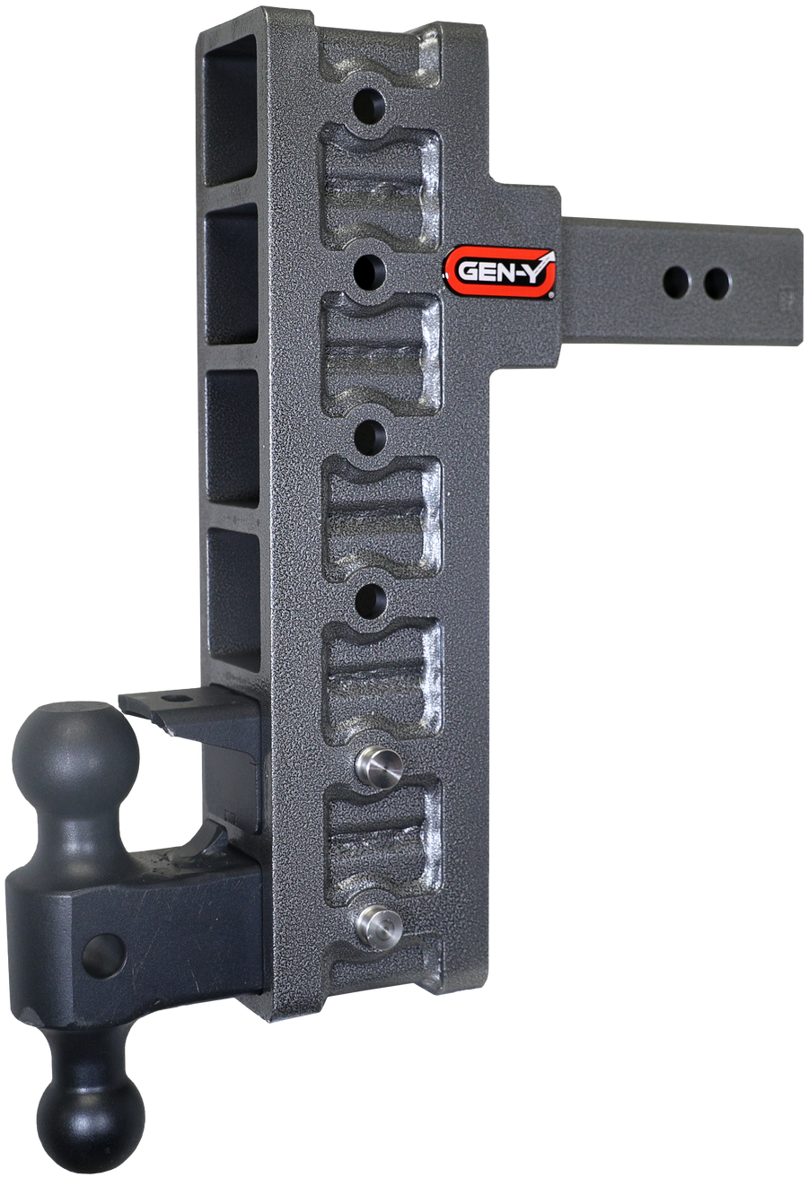 GEN-Y Hitch MEGA-DUTY 2.5" Offset Shank 3" Rise, 12" Drop 3K TW 21K Hitch & GH-061 Dual-Ball & GH-062 Pintle Lock