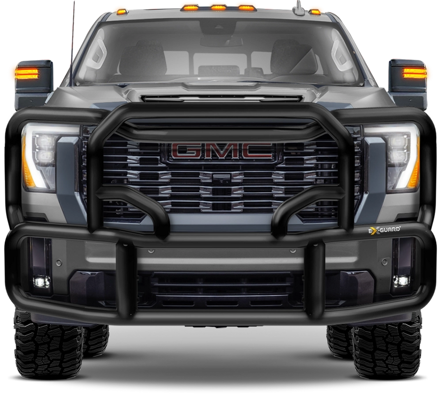 BLACK EX-GUARD 50-SERIES GRILLE GUARD AND BRACKET KIT FOR '20-NEWER CHEVY SILVERADO 3500 HD