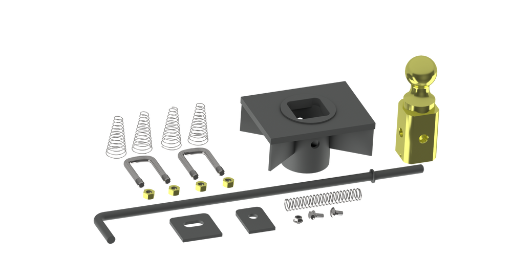 B&W Turnoverball One-Piece Kit For Flatbeds - Flatbed Kit 6" x 8" - 1/2" Plate - 1/8" Socket Top Stick Out - Part GNRK1500