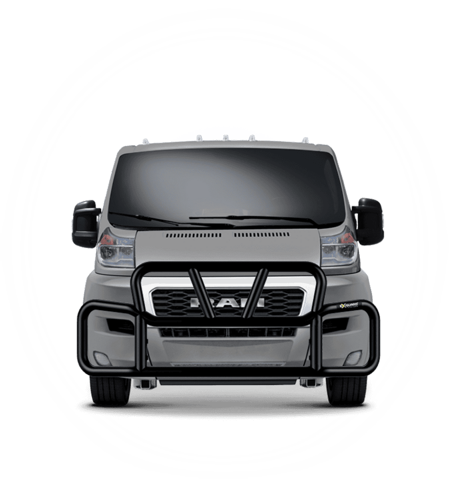 BLACK EX-GUARD 25-SERIES GRILLE GUARD AND BRACKET KIT FOR '23-NEWER RAM PROMASTER