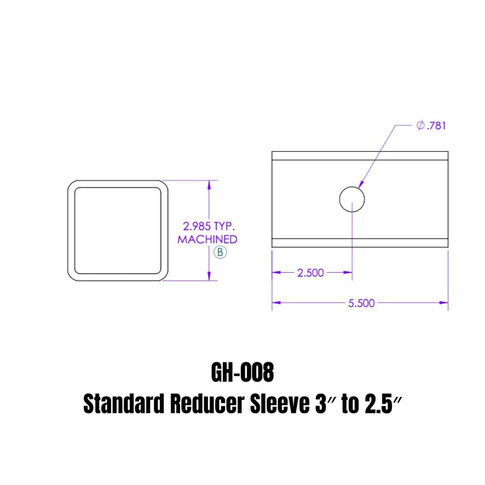 GEN-Y Hitch Standard Reducer Sleeve 3" to 2.5"