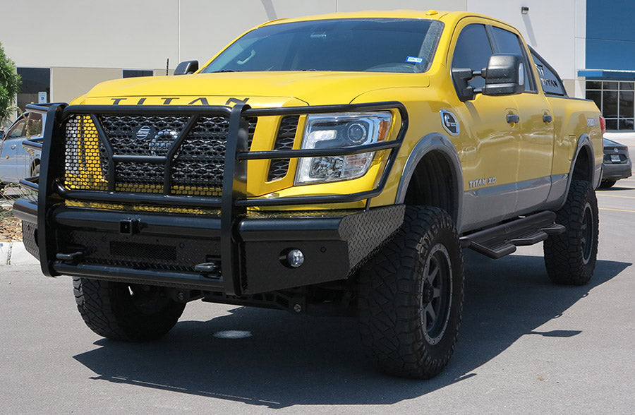 Steelcraft HD Front Bumper Replacements - Black - 2016-2024 Nissan Titan XD (Excludes 2020+ fog lights and intelligent cruise control) (HD14080RC)