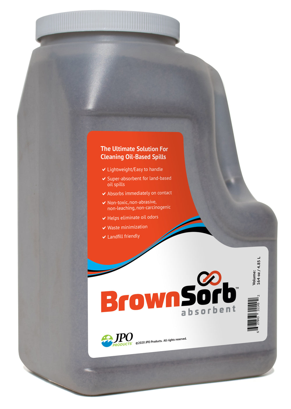 JPO BrownSorb Oil-Only Loose Absorbent, 164 oz Jug