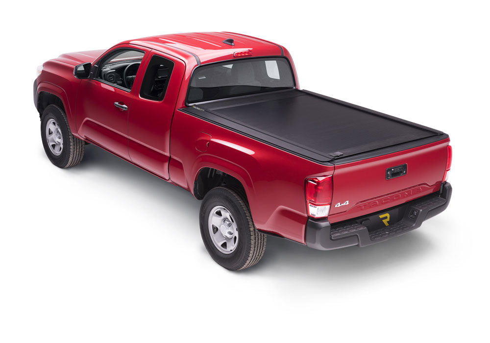 RetraxOne MX Retractable Tonneau Cover - Matte One Piece Polycarbonate Finish - 2007-2021 Toyota Tundra CrewMax 5' 6" Bed with Deck Rail System without Stake Pockets without Trail Special Edition Storage Boxes