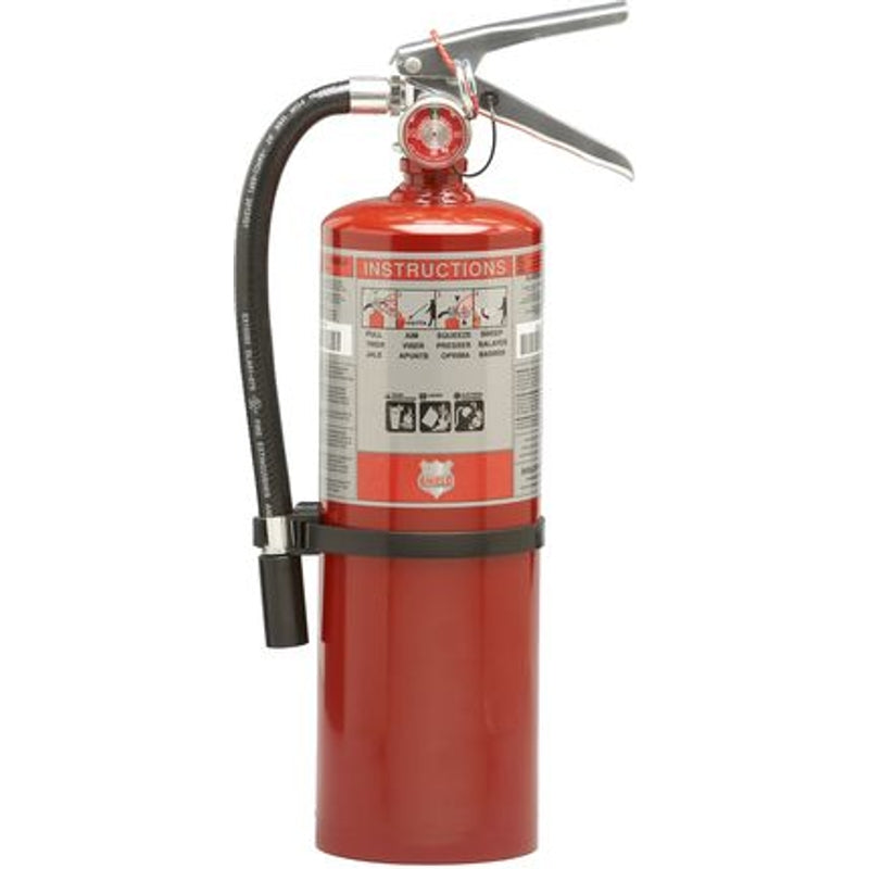 Shield Fire Protection Pro 220 Rechargeable 5 lb Fire Extinguisher with Wall Hook 2A:20B:C UL Rating (10916R)
