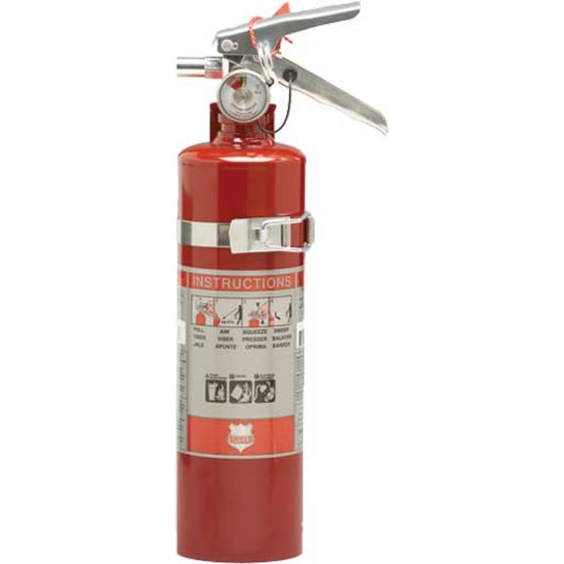 Shield Fire Protection Pro 110 Single Use 2.5 lb Fire Extinguisher with Vehicle Bracket UL Rated 1A:10B:C (13315DAUT)