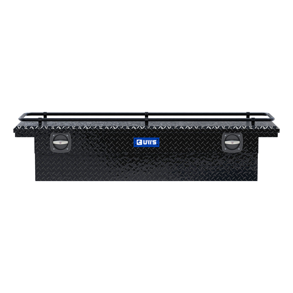 Gloss Black Aluminum 69" Secure Lock Crossover Truck Tool Box, Low Profile, Rail