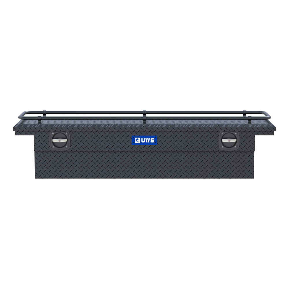 Matte Black Aluminum 69" Secure Lock Crossover Truck Tool Box, Low Profile, Rail