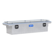 Bright Aluminum 69" Secure Lock Crossover Truck Tool Box with Low Profile & Rail