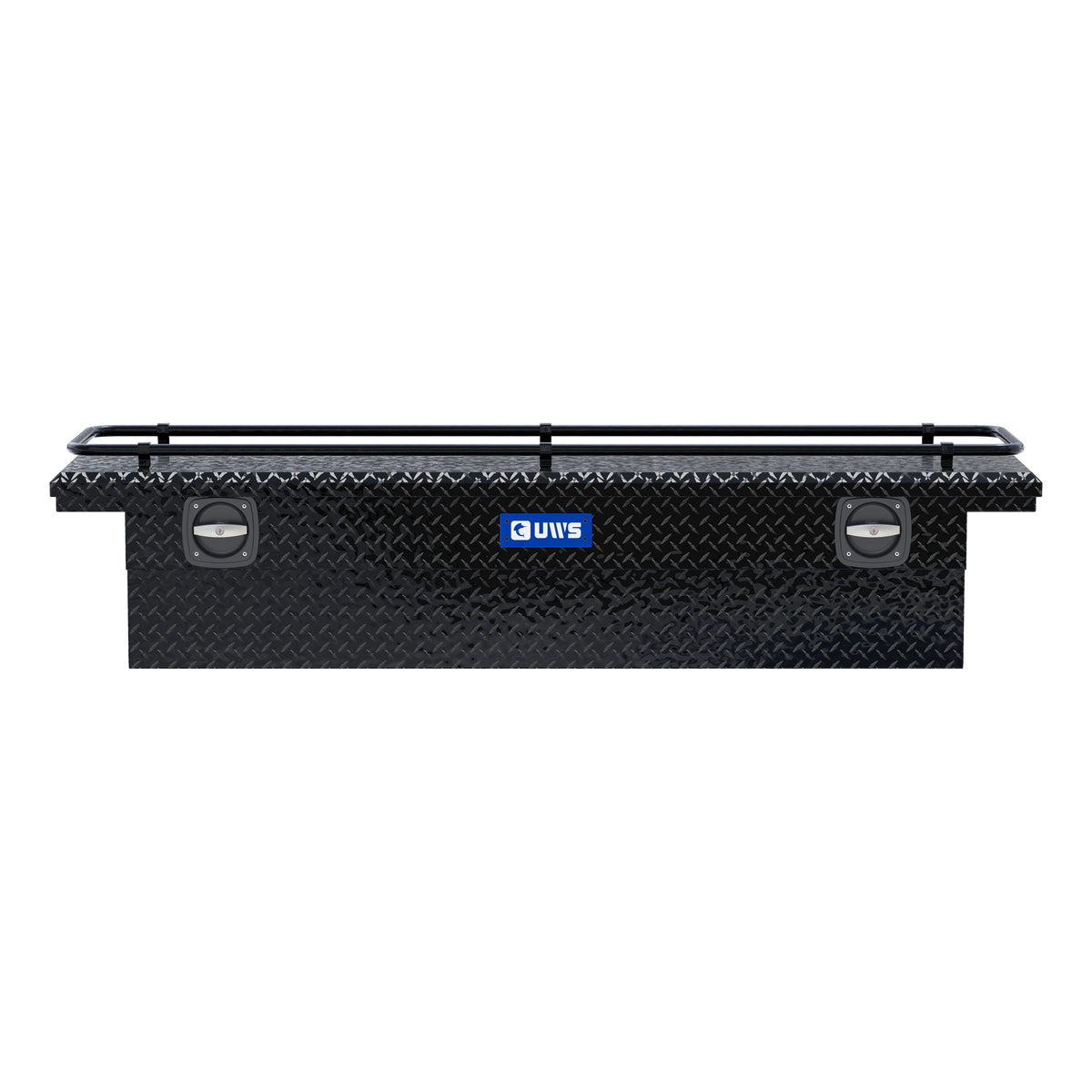 Gloss Black Aluminum 72" Secure Lock Crossover Truck Tool Box, Low Profile, Rail