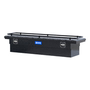 Gloss Black Aluminum 72" Secure Lock Crossover Truck Tool Box, Low Profile, Rail