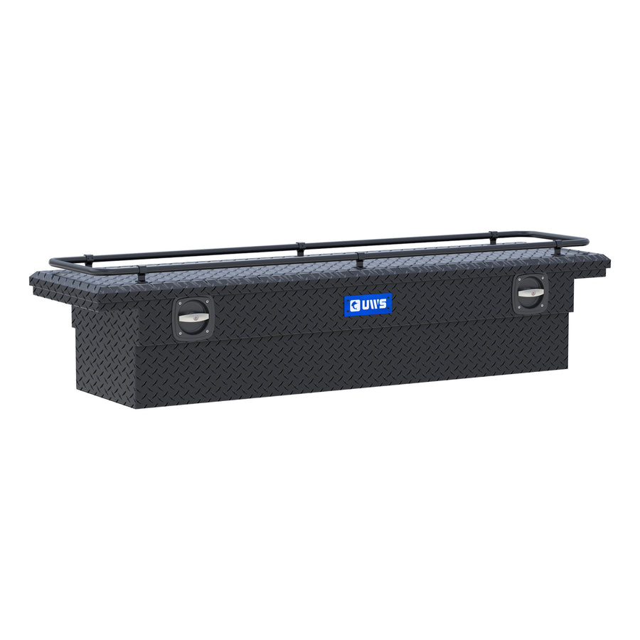 Matte Black Aluminum 72" Secure Lock Crossover Truck Tool Box, Low Profile, Rail