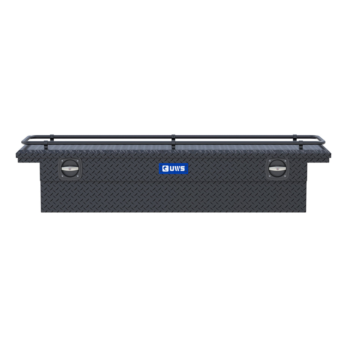 Matte Black Aluminum 72" Secure Lock Crossover Truck Tool Box, Low Profile, Rail