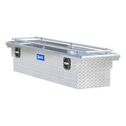 Bright Aluminum 72" Secure Lock Crossover Truck Tool Box with Low Profile & Rail