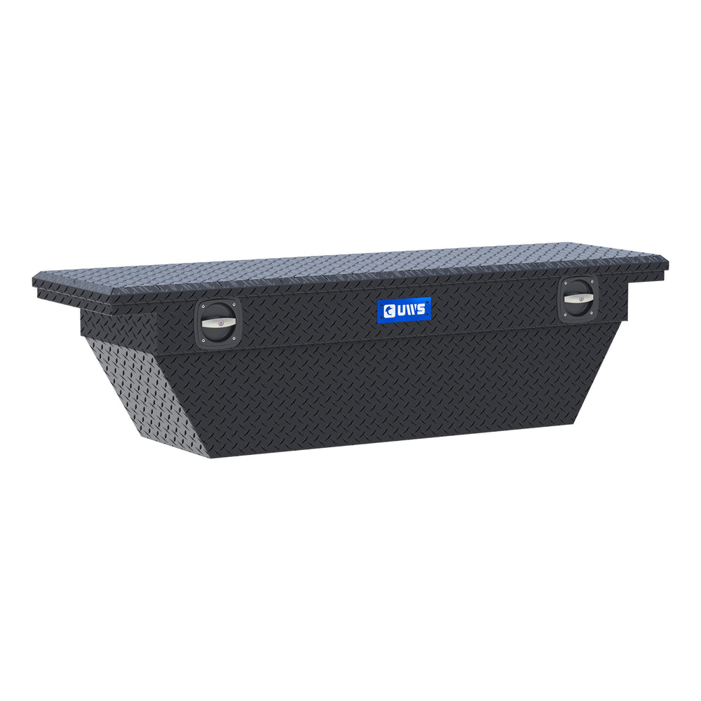 Matte Black Aluminum 69" Deep Angled Secure Lock Truck Tool Box with Low Profile